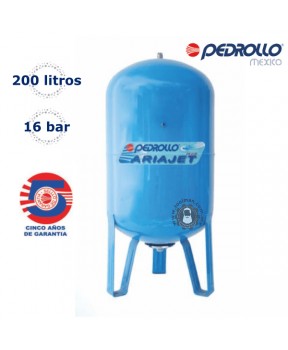 Tanque hidroneumatico Pedrollo 200 litros 16 bar vertical